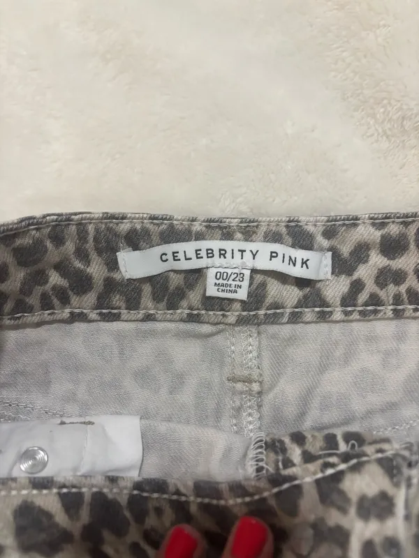 Leopard Mini Denim Skirt Gray Size 23 - Image 4