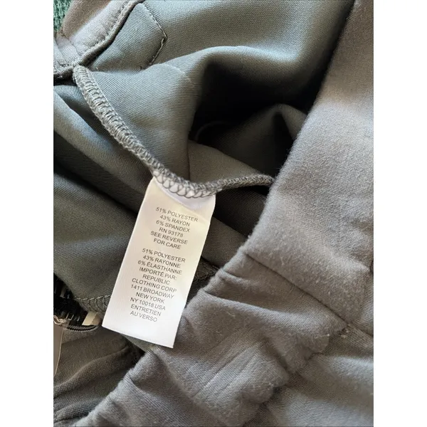 Elie Tahari Pull On Straight Leg Pants Womens Size S Gray Olive‎ Stretch Ponte - Image 7