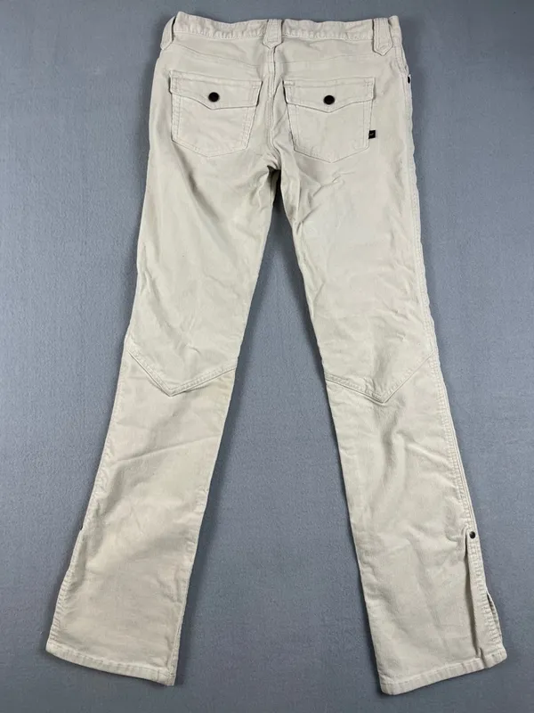 Abercrombie & Fitch Off-White Y2K low rise split hem corduroy Size: 0 - Image 5