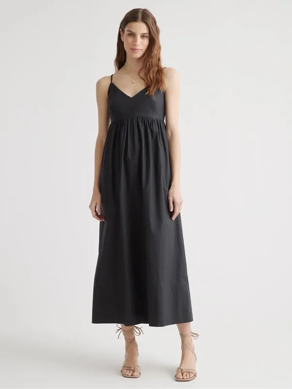 Quince Navy 100% Organic Cotton Sleeveless Maxi Dress, Size XS - Image 7