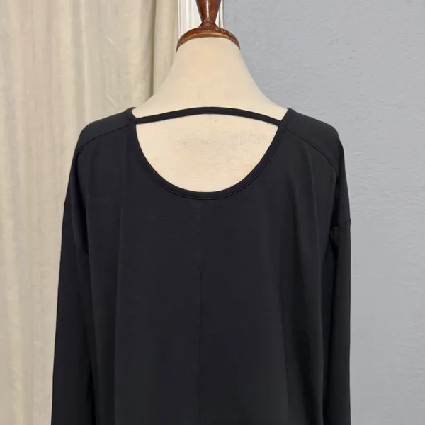 Members Mark Black Long Sleeve Active Tee Women's Size L Open Back‎ Detail - Image 10