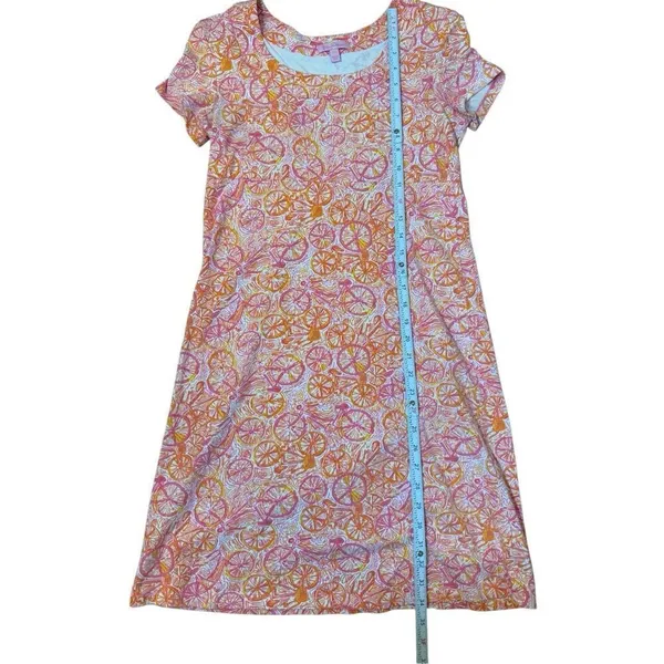 Lilly Pulitzer Kelsea Dress in Ten Speed‎ Bicycle Print Sz XS Orange Pink - Image 6