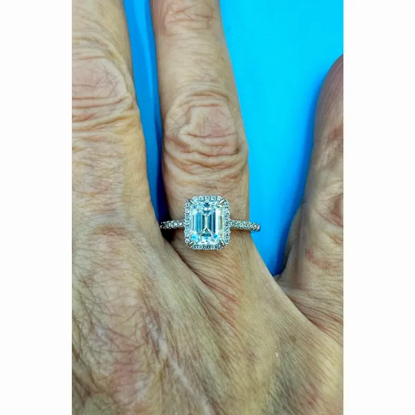 2 carat Moissanite Triangular Cut Ring with Moissanite Accents Size 7 - Image 14