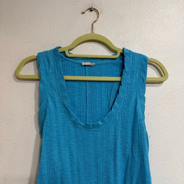Pilcro Turquoise Blue Ribbed Scoop Neck Tank Top Sz M - Image 3