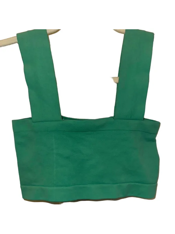 Green Intimately crop top #croptop emerald green, cropped tank, fitted, halter - Image 2