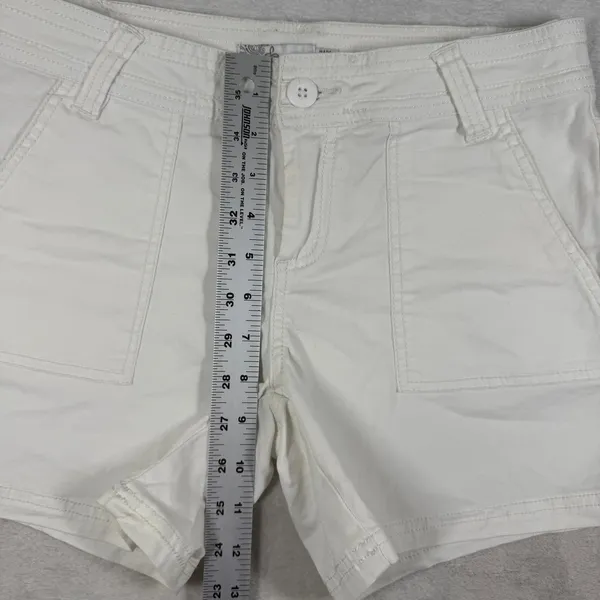 prAna Womens White Organic Cotton Stretch Hiking Shorts W3118RG10 Size 4 - Image 3