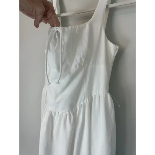 Petal & Pup Kinslee Midi Dress Linen White Sz L NEW $120 - Image 16