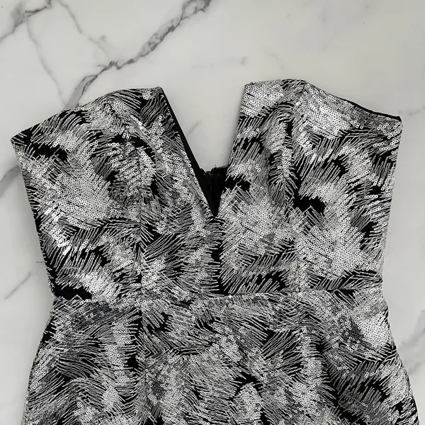 NBD Nina Strapless Silver Mini Dress Sz Medium Holiday Party - Image 6