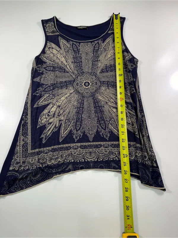 Vanilla Sugar Navy and Gold Mandala Print Tank - Image 3