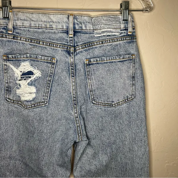 Revice Uptown Stardust High‎ Rise Straight Leg Mom Distressed Denim Jeans - Image 9