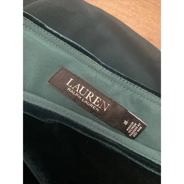 Lauren Ralph Lauren‎ One Shoulder Velvet Bow Dress Womens Size 16 Green Cocktail - Image 5