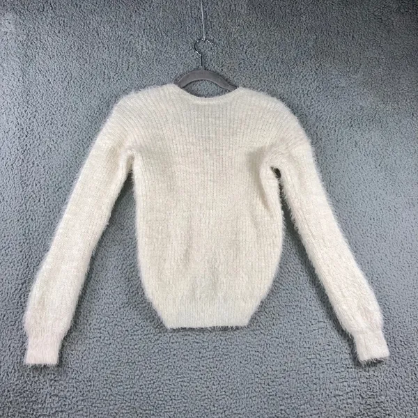 Hippie Rose Fuzzy‎ Knit Sweater Women XS Twist Front Pullover Cozy Soft Chic - Image 3