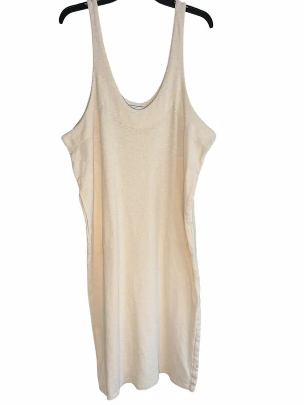 Free People Beach Scoop Neck‎ Ribbed Cream Be Happy Pinafore Dress Small - Image 2