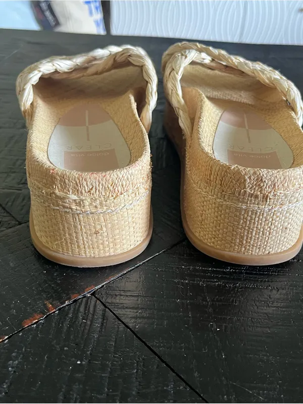 Dolce Vita Wrenley Platform Rafia Sandals Size 10 - Image 3
