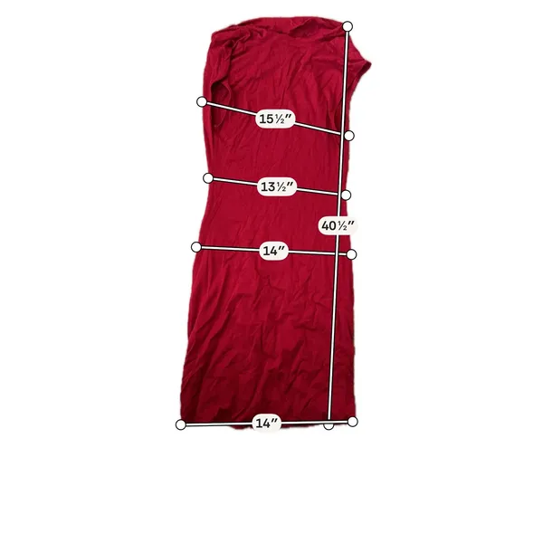 Max Studio Red Cowl Neck Ruched Sheath Dress Sleeveless XS 1905T56 - Image 5