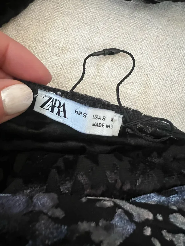 ZARA Velvet Burnout Halter Top - Image 5