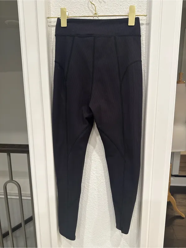 For Love & Lemons Ribbed Black High Rise Contour Leggings XS - Image 4