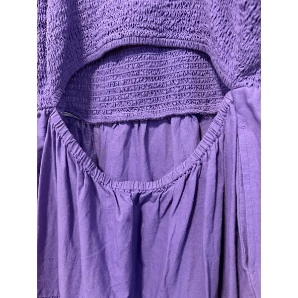Universal Thread Purple Smocked Tiered Midi Dress‎ Back Cutout Womens Size M - Image 5