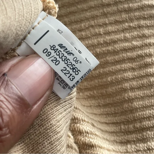 AERIE | Tan Textured Hoodie Sweatshirt Sz S - Image 11