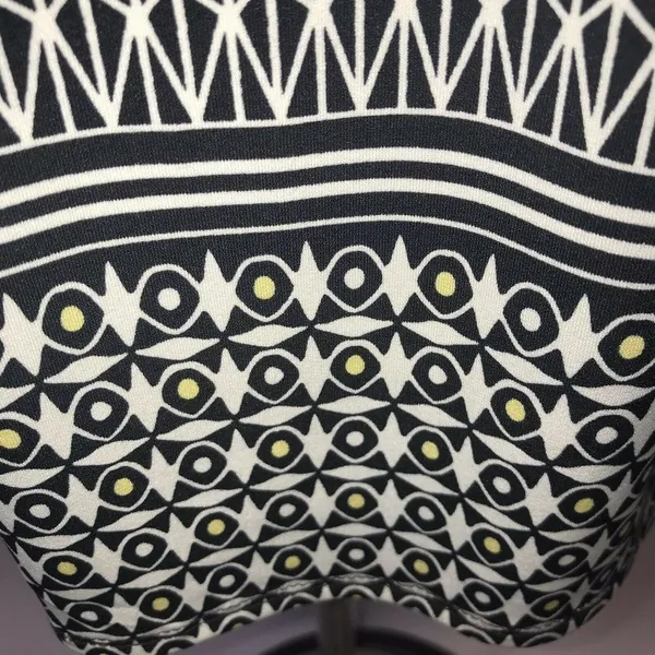 Sophie Max Studio Womens Dress Size XS Black White Geometric 3/4 Flounce Sleeve - Image 3