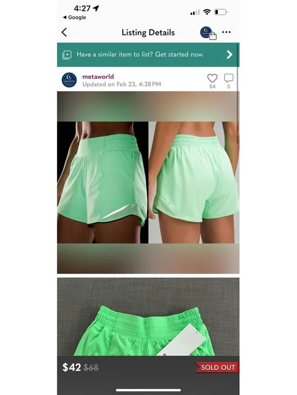 Lululemon Lime Green Running Shorts- Hotty Hot HR Short 4" - Image 7