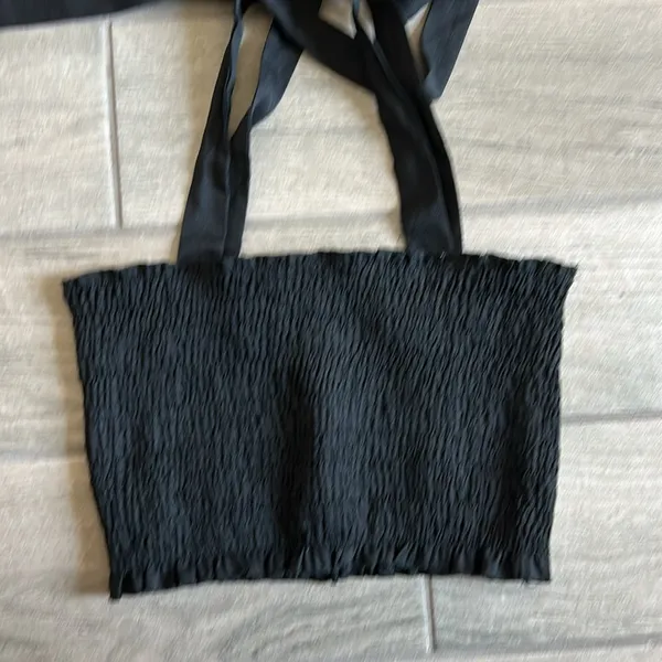 Smocked tank top Black - Image 2
