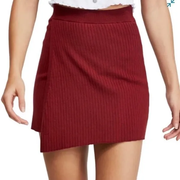 Free People Mod Wrap Skirt in Wine - Image 5