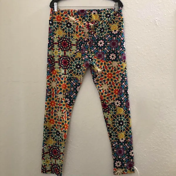 Funky weird colorful multicolored Lularoe Leggings Sz XL - Image 2