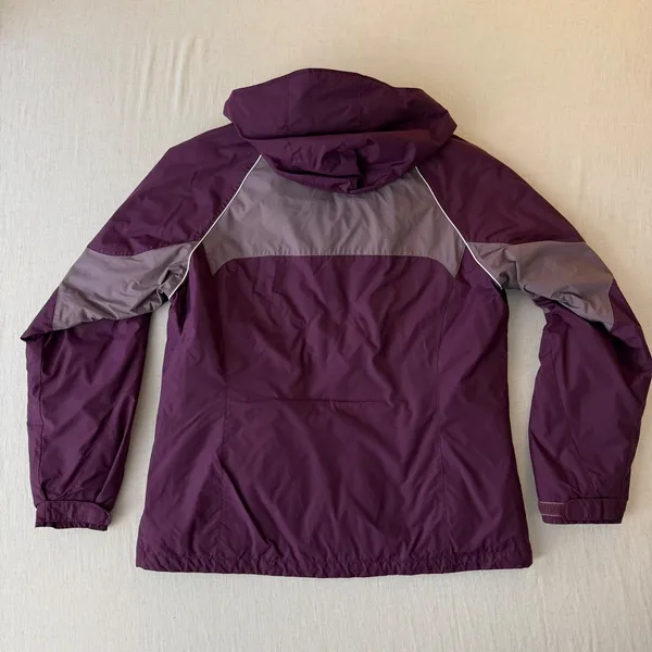 Columbia Interchange Jacket Womens Large Purple Hooded 3-in-1 Ski Hiking Shell - Image 3
