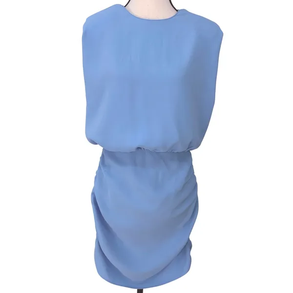 Amanda Uprichard X Revolve Pacific Blue Clifton Ruched Blouson Mini Dress Size S - Image 2