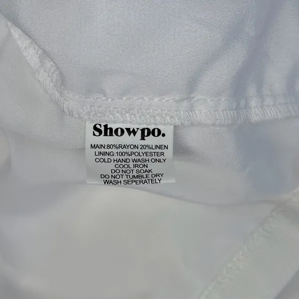 Showpo. White Linen Blend Mini Dress - Image 7