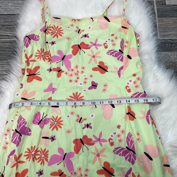 Lilly Pulitzer Vintage White Label Demi Dress Bonjour Palm Green Butterfly Print - Image 7