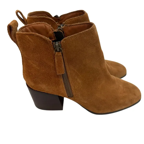 Blondo Waterproof Suede Ankle Boots Women 7.5 Brown Block Heel Minimalist Boho‎ - Image 3