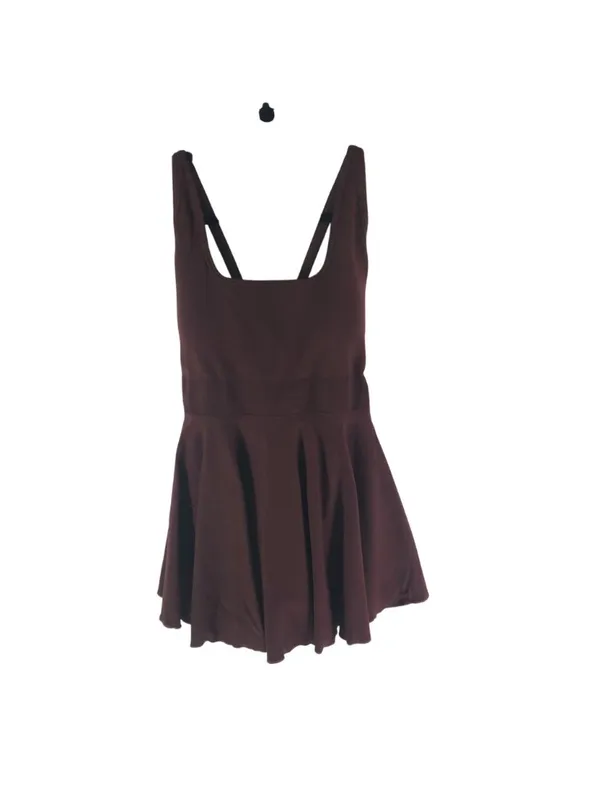 Halara OneForm Seamless Flow Crisscross 2-in-1 Dress Built in Shorts Brown XL - Image 3