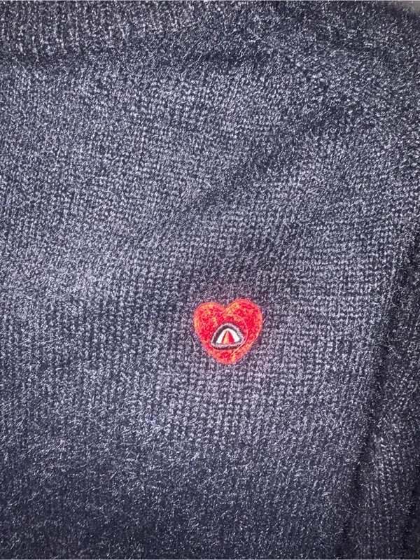 NWT Women’s large Aelfric Eden soft sweater black red heart mock neck new - Image 2