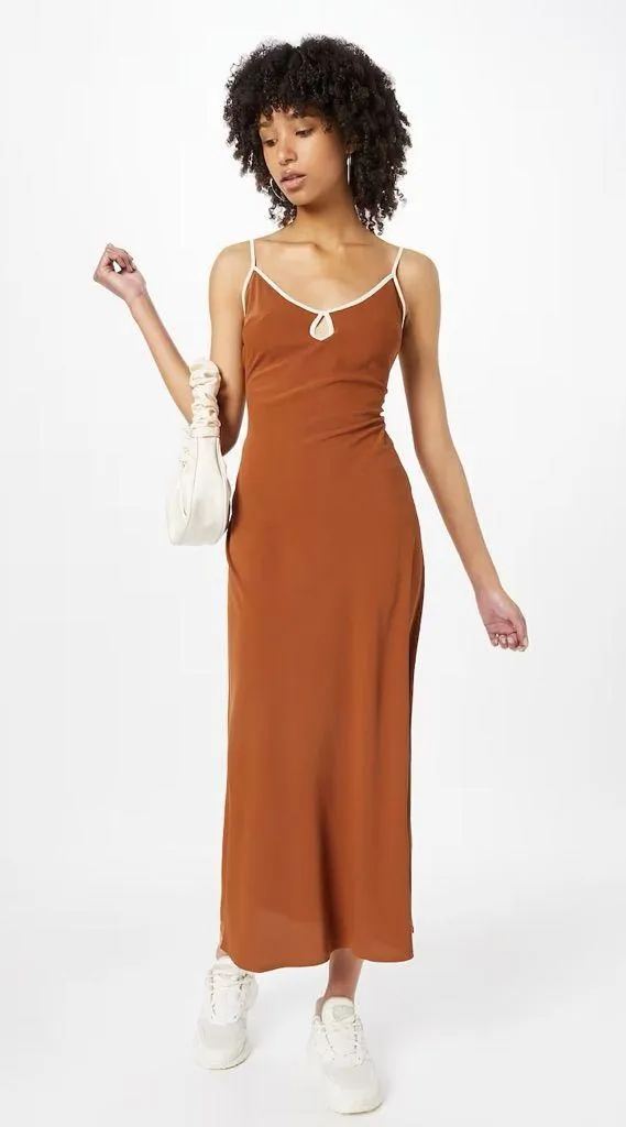 Abercrombie & Fitch Keyhole Slip Maxi Dress - Ochre - XSP - Image 4