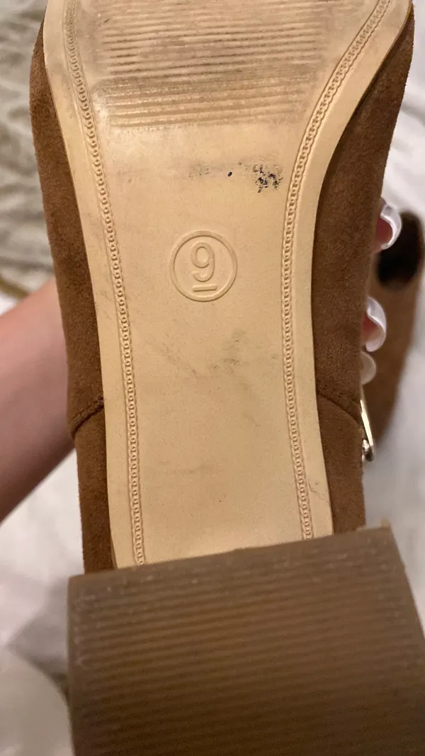 Brown Heeled Booties Size 9 - Image 3