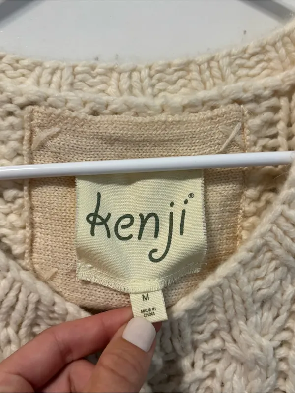 Kenji Cream Cable Knit Button - Image 4