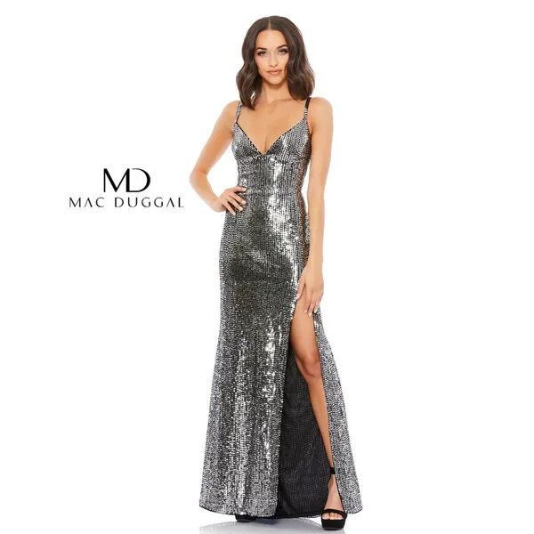 Mac Duggal 93576 Spaghetti Strap Prom Long Dress size 4 - Image 4