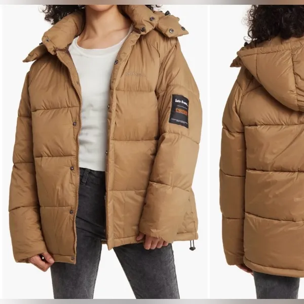 Iets Frans Thermore Insulated Puffer Jacket $124 Fall Winter‎ Cozy Warm Brown - Image 2