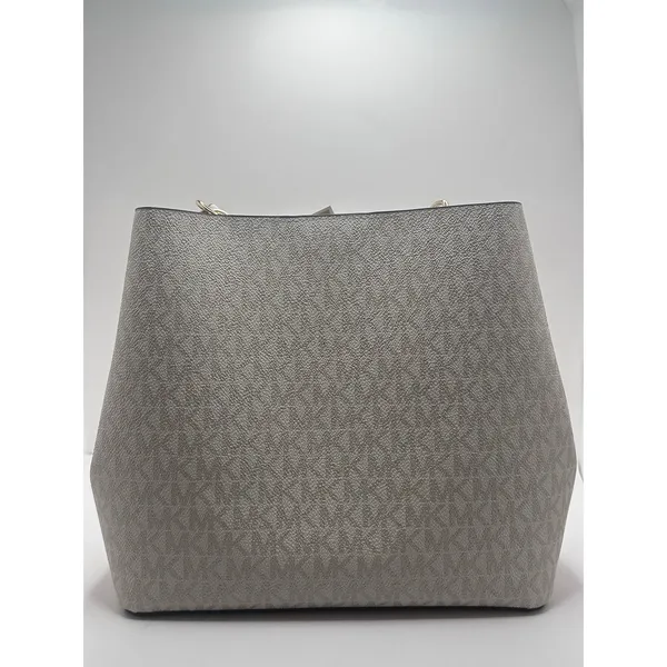 Michael Kors Pratt Medium Bucket Shoulder Bag Tote Pale Gold MK Logo Purse NWT - Image 2