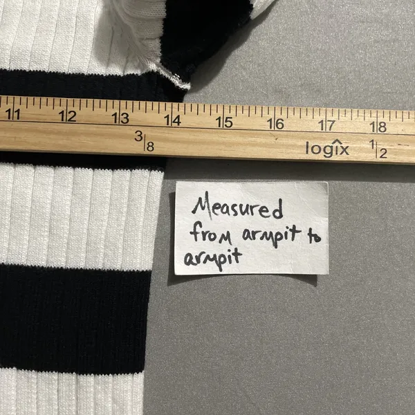 Lauren Jeans Company Sweater Size XS Black White Striped Ribbed Knit Preppy 67 - Image 8