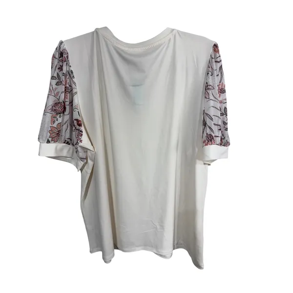 Maurices Women XXL Cream Top‎ Puff Sleeve Floral Boho Blouse - Image 6