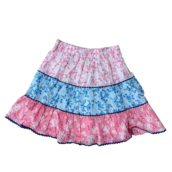 Simply Southern Floral Tiered Mini Skirt‎ Pink Blue Cotton XXL 0125-SKIRT-MULTI - Image 10