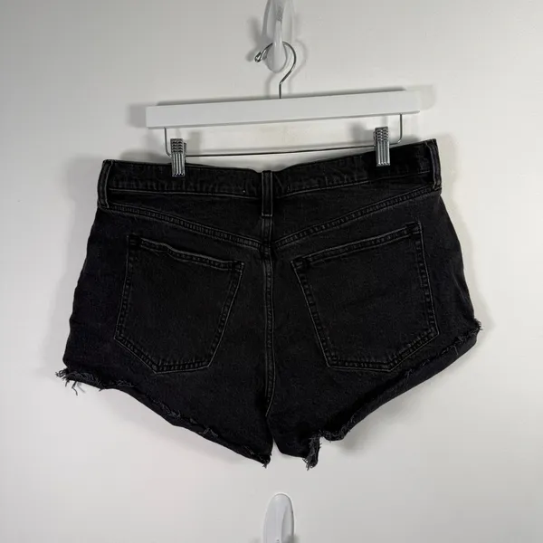 Abercrombie & Fitch The 90s Relaxed Cutoff Shorts Hi3 Rise Black Denim Womens 32 - Image 4