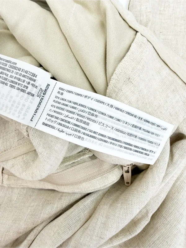 Abercrombie & Fitch Sloane Linen Blend Tailored Wide Leg Pant Tan Ecru Beige - Image 10