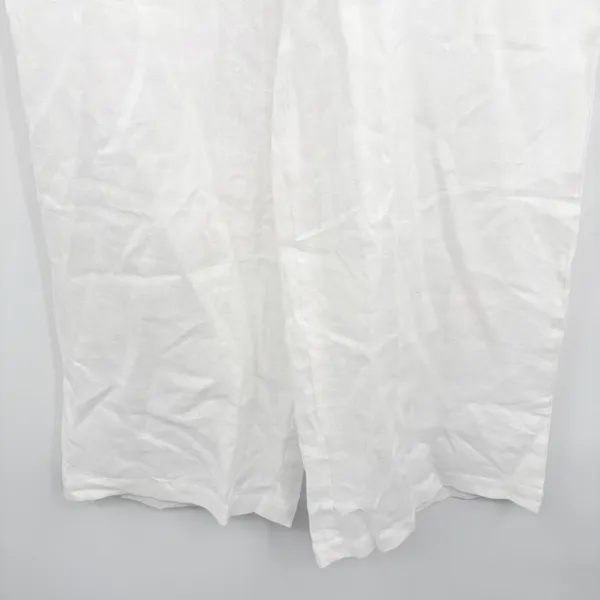 Vitamin A Womens Tallows White 100% Linen Coastal Beachy Wide Leg Pants Size M - Image 4