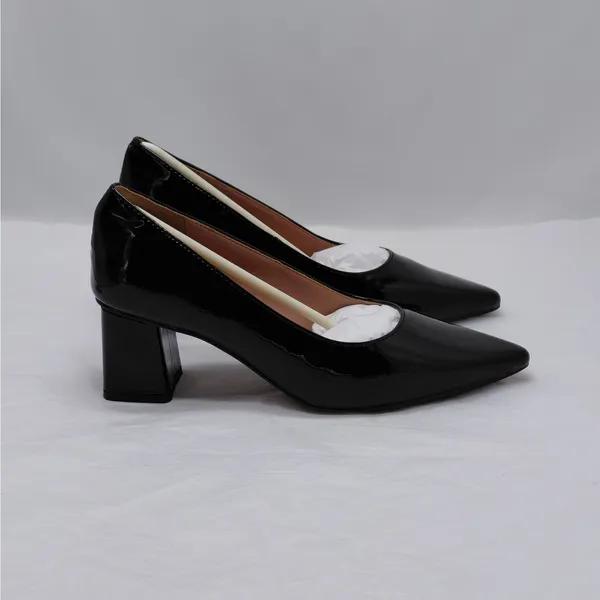 Linea Paolo Womens Pumps Size 6 Black Patent Office Chic Career Cocktail Shoes - Image 12