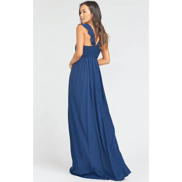 Show Me Your MuMu June Maxi Gown Navy Blue Small Wedding Bridesmaid Guest NEW - Image 8
