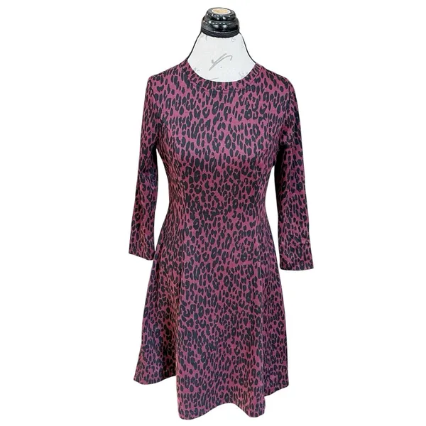 Beach Lunch Lounge Dress Sz Small Leopard Animal Print Safari Boho Fall Autumn - Image 2
